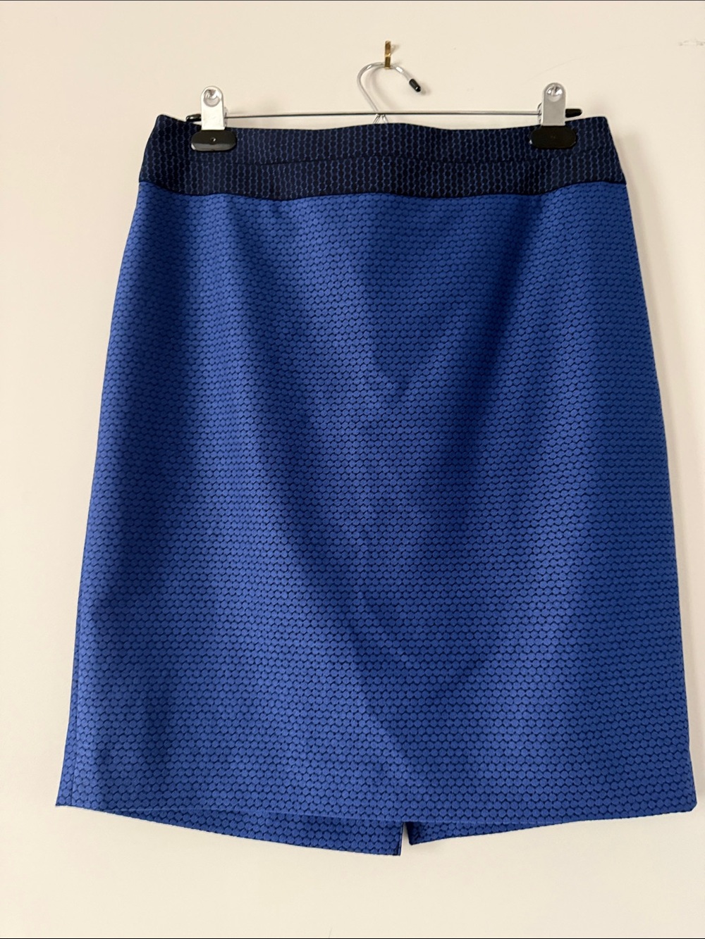 The Limited Navy and Royal Blue Textured Pencil Skirt